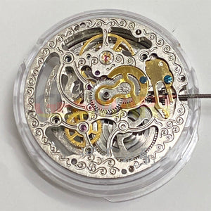 China Made Shanghai Silver Hollow Carved 3 Hands Automatic Mechanical Movement