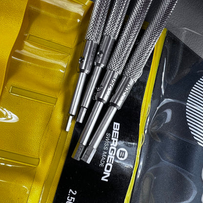 Swiss Bergeon 30081-HEX-P04 Set of 4 Hex Blade Screwdrivers