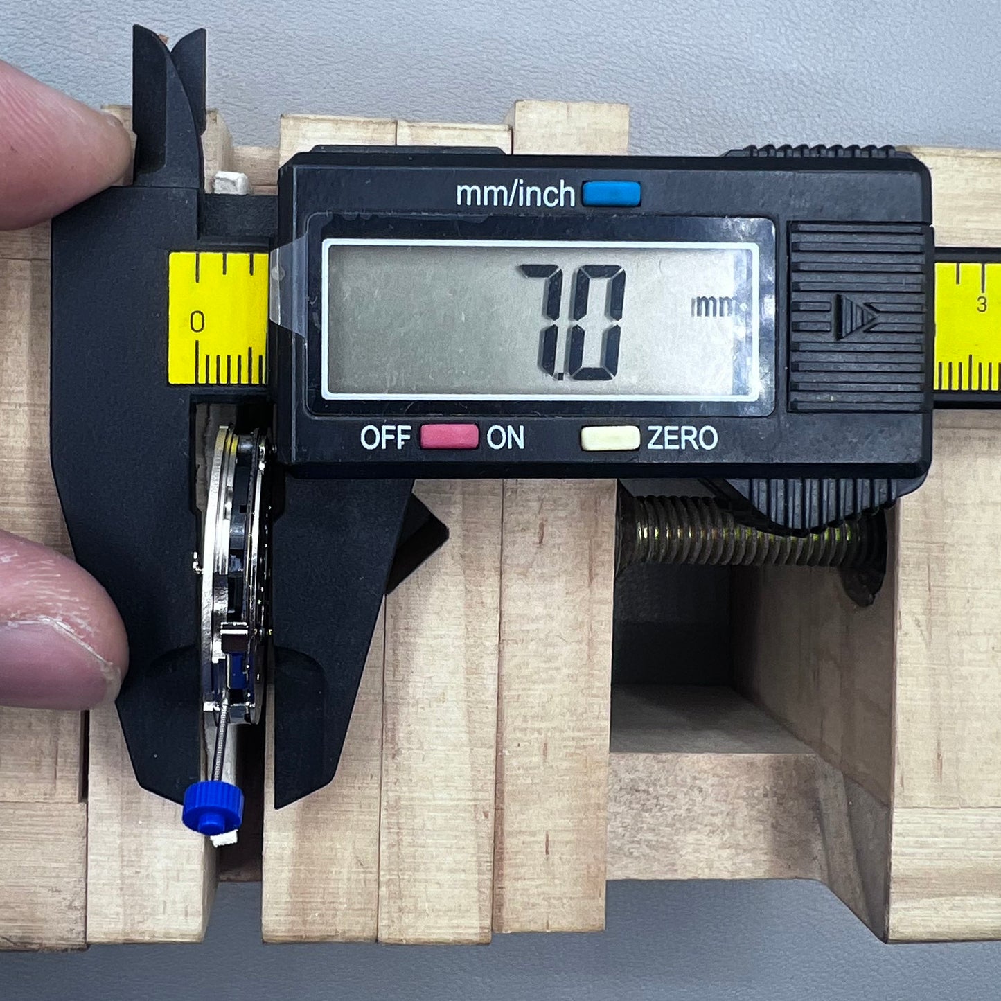 Swiss Ronda 4120B quartz watch movement by Ronda, precise and reliable timekeeping component.