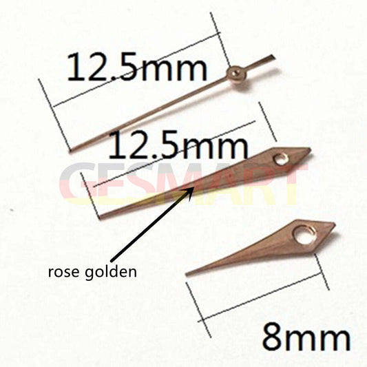 Aiguilles de montre 12,5 mm avec finition or rose pour Miyota 2315 2035 2036 2115 2305 2005