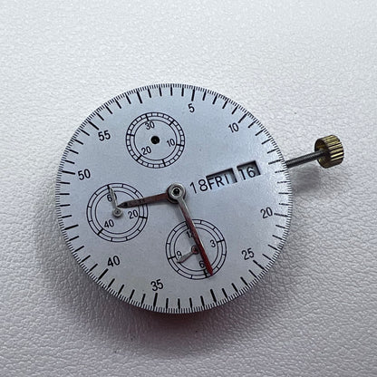 China Dandong 7750 Mechanical Movement Double Calendar Small Second@9