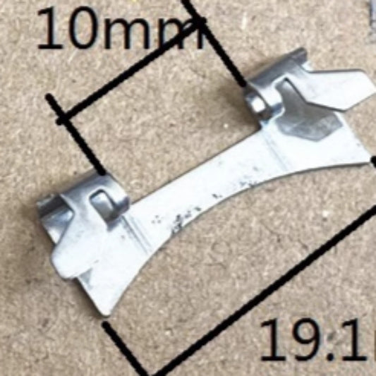 Bracelet de montre en acier inoxydable argenté 10 x 19,1 mm avec maillons incurvés et barrettes à ressort #1133