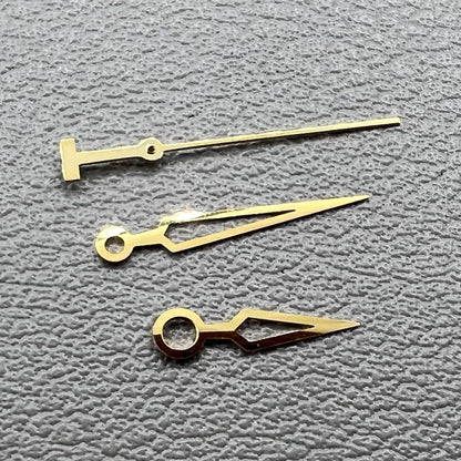 Golden hollow watch hands set for ETA2836 2824 2892A2 movements, precision fit for men's watches by T97.
