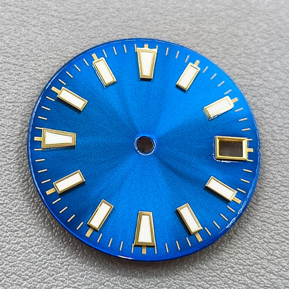 Blue Golden Nail Trim with Green Luminous Watch Dial for NH35 Movement