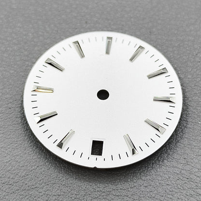 28.5mm White Watch Dial Stripes Sunburst Simple For NH35/36/4R/7S Movement