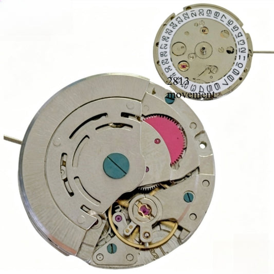 Silver China Made 2813 8205 Automatic Mechanical Movement Date At 3 Red Wheel