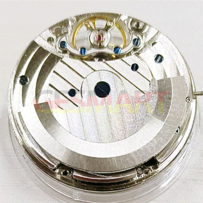 China Made automatic mechanical watch with bare balance wheel, 2 hands, and moon phase display.