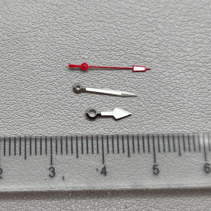 Silver Trim Green Lume Arrow Shape Red Second Hand Watch Hands for NH35 NH36