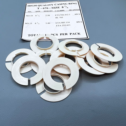 #T-676-SIZE 8.75 12 PIECES 2 Ligne Sizes Movement Casing Ring Holder Case Spacer