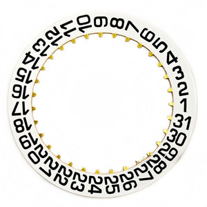 Black Bold Font White Date Disk Wheel Generic for C324 Movement Watch Part