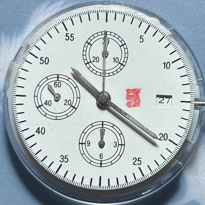 China Made Dandong 7750 Mechanical Movement Small Second At 6/9/12 Date At 3