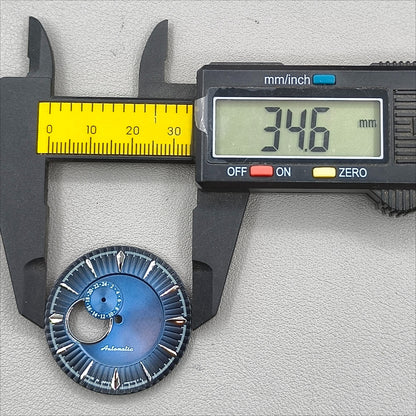 Modified 35mm Dark Blue Silver Nail Cocktail Diving Watch Dial for NH39 Movement