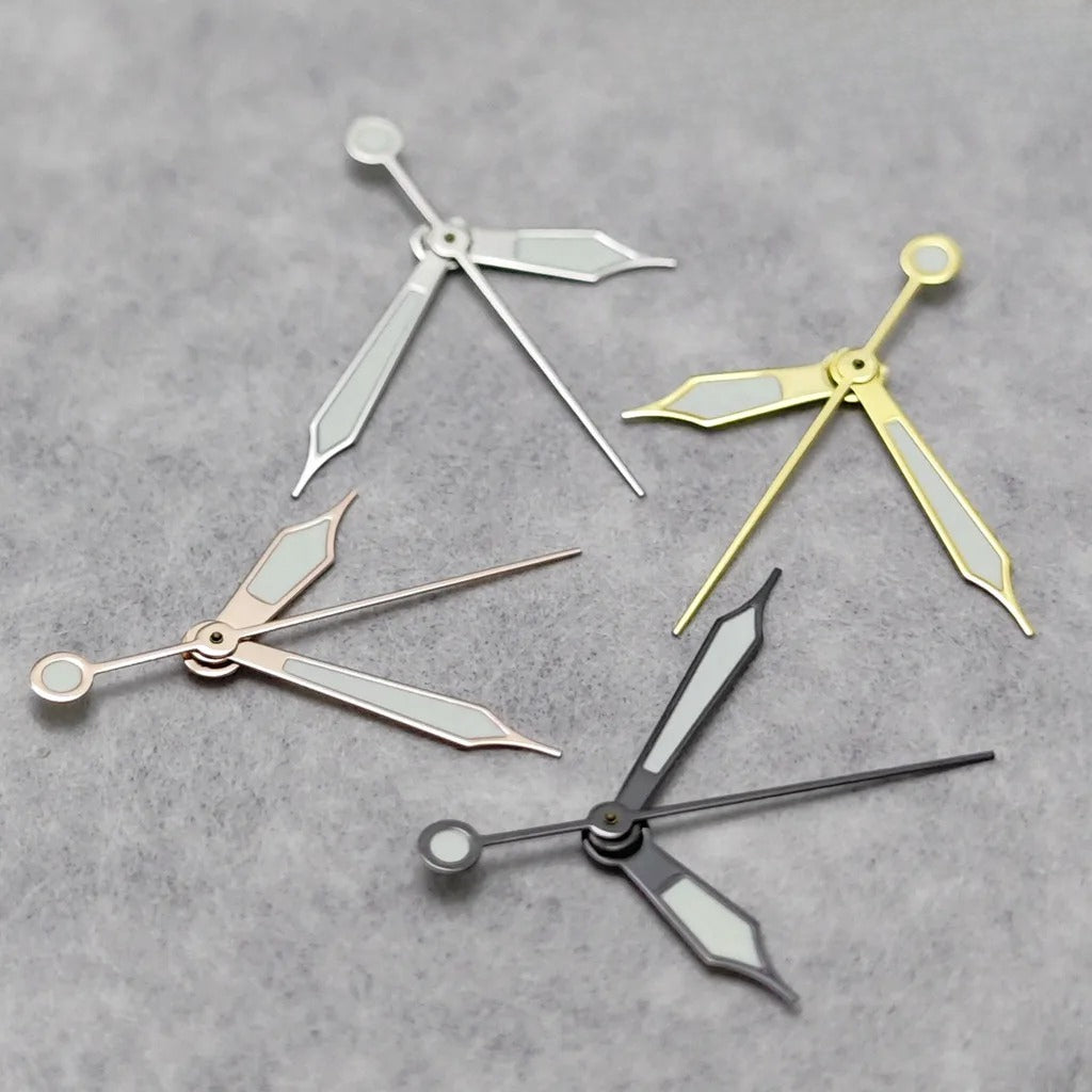 Silver/Gun/Rose Gold/Gold Green Luminous Watch Hands For NH35/NH36/4R/7S