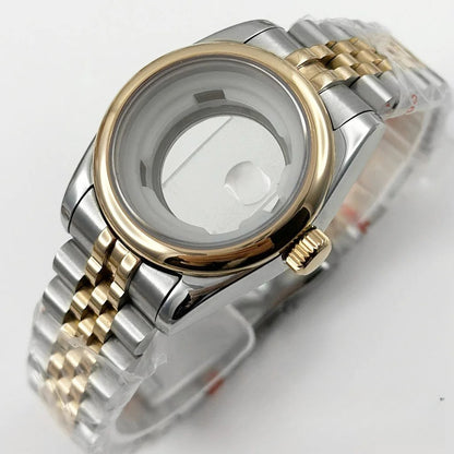 31MM Round Bezel Sapphire Glass Jubilee bracelet Watch Case Ladies Fit NH05 NH06