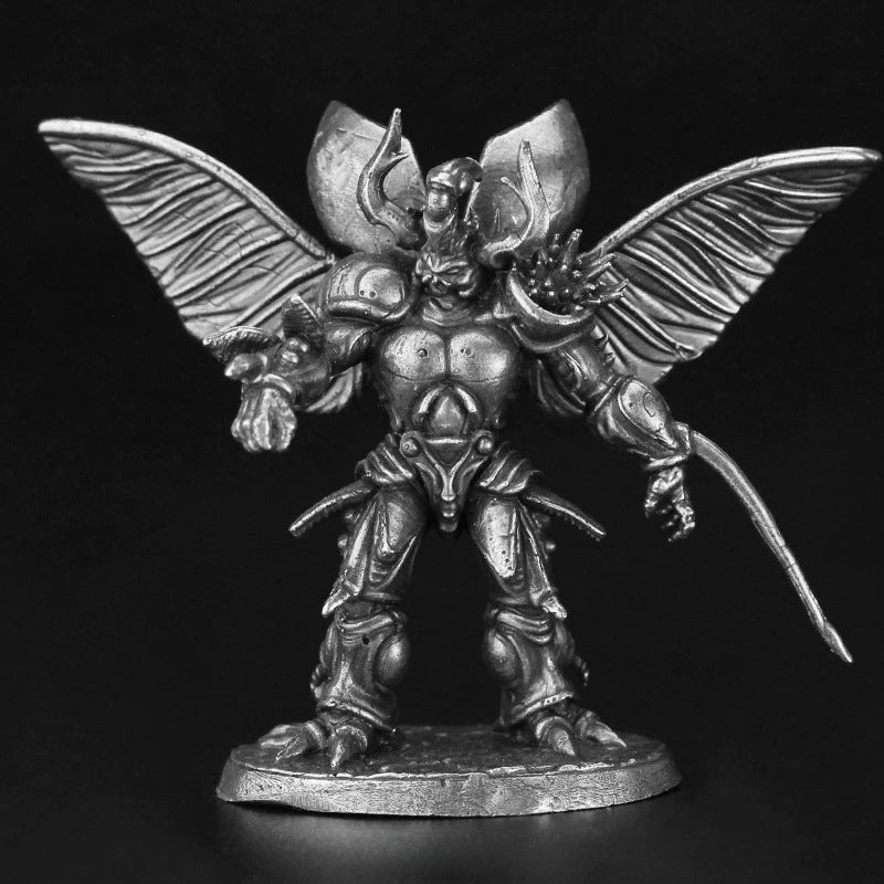 Winged Demon Lord Copper Miniature Figurine White Bronze Sci-Fi Wargame 354-24