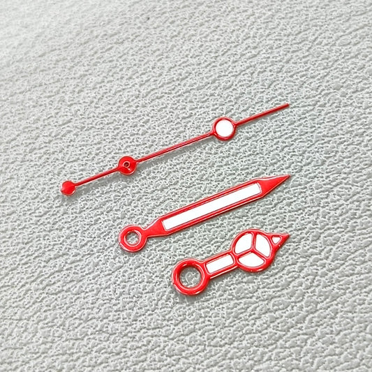 Red Trim Green Lume Watch Hands Set for NH34 NH35 NH36 NH38 NH39 Movement