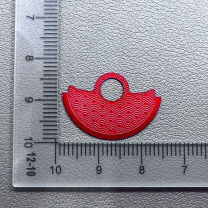 Red Wave Rotor Oscillating Weight Overlay for Movement NH35 NH36 7S26 4R35