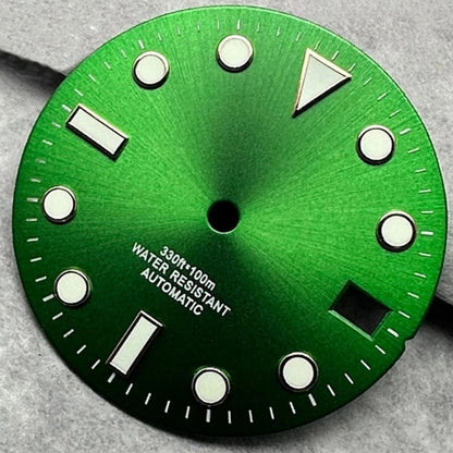 28.5Mm Green Watch Dial For NH35 NH36 4R35 4R36 Movement Green Lume