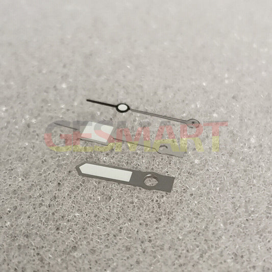 Green luminous geometric square watch hands with silver trim, compatible with NH35/NH36/4R/7S movements,.