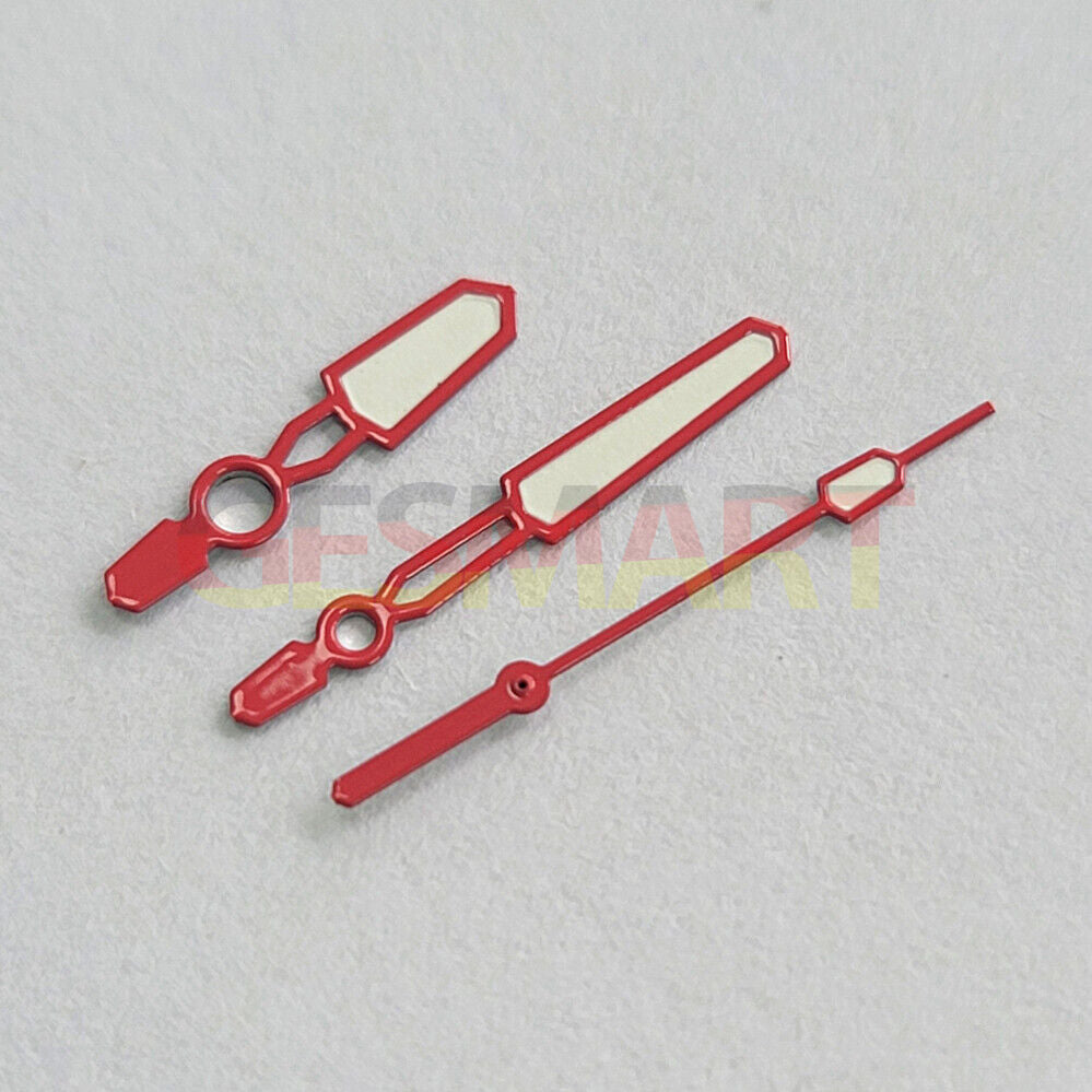 Fashion Candy green luminous watch hands with colored trim, compatible with NH35 and NH36 movements for precise timekeeping.