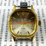 Shanghai Manual Mechanical Watch Golden Nail Light Brown Dial Octagonal Case