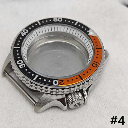 41.5mm White Chapter Ring+Bezel Stainless Steel Case Set for SKX007 NH35/NH36/4R