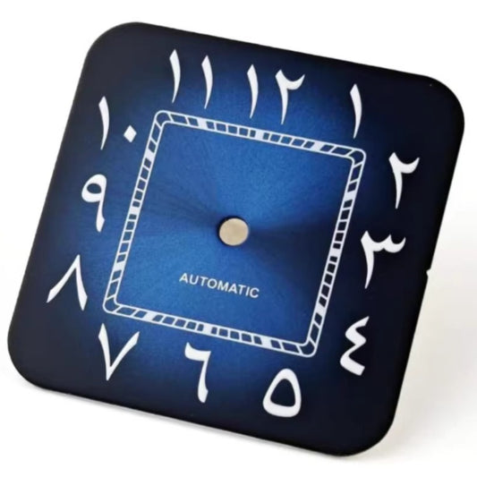 27mm dark blue Arabic dial for Santos watch, fits NH35 movement; stylish accessory for watch repair.