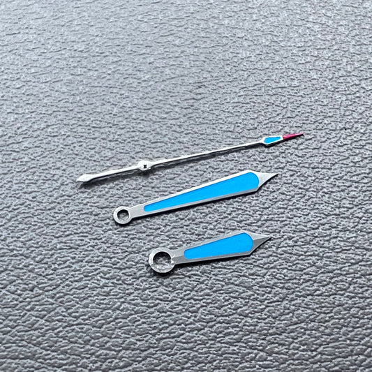 Blue 9.3*13.3*14.3mm Watch Hands Set For 8215 8200 2813 Movement
