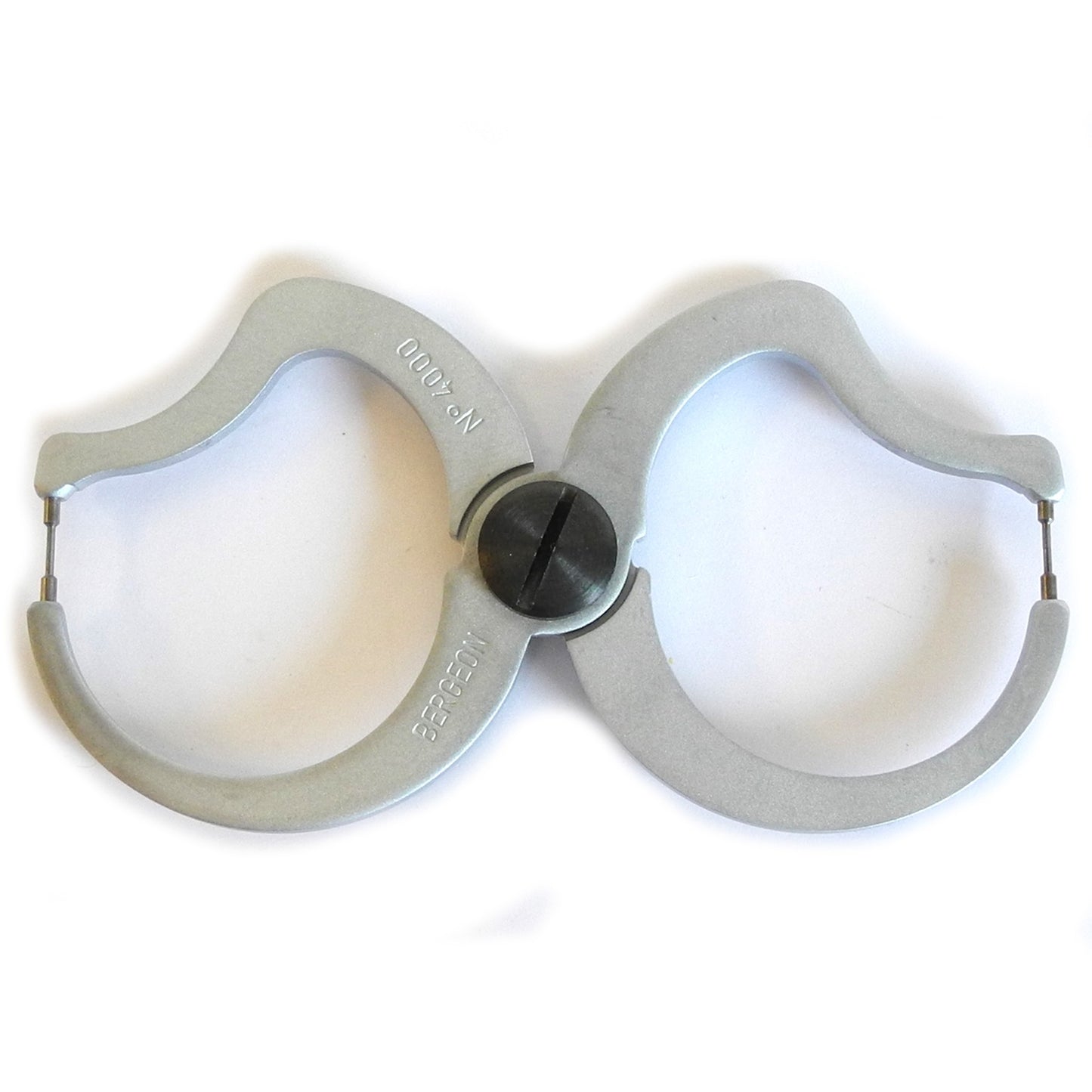 Bergeon 4000 truing tool calipers measuring watch balance escapement for precise repair.