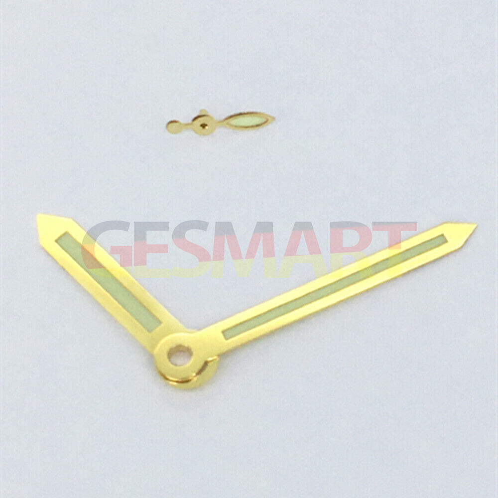Golden Trim Green Luminous Watch Hands for ST3600/ST3620/ETA6497/6498 Movement