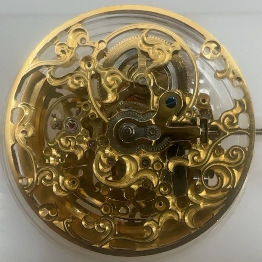 Hangzhou Made Hollow Carved Golden Mechanical Movement Watch Part