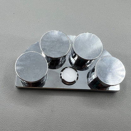 BG 30180-A stainless steel watch oil cup stand with 4 covered oiler dishes for precise watch repair.