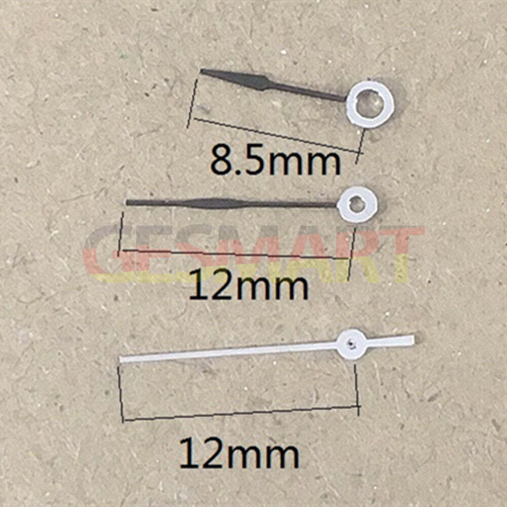 Aiguilles de montre creuses argentées de 12 mm pour mouvement à quartz Miyota 6M12