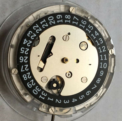 Swiss Made ETA C01.211 chronograph watch with mechanical movement, black dial, elegant 1853 design.