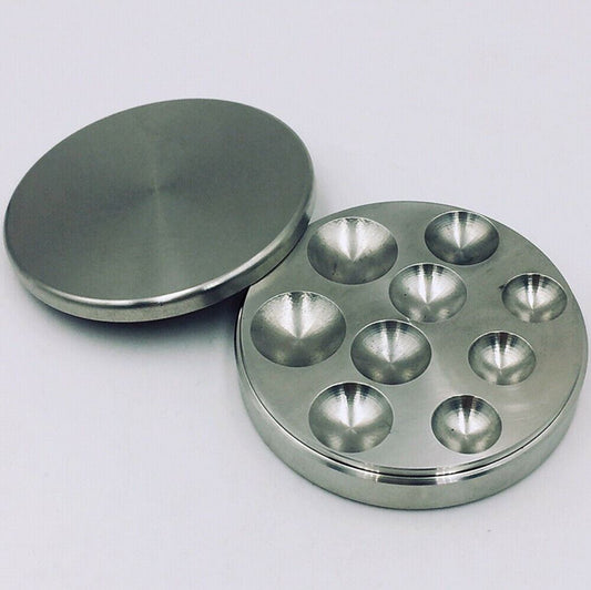 Stainless steel watch oil benzine cup 54mm with anti-leak cover, precision tool for watchmakers.