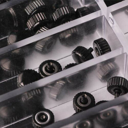 100pcs Steel Stainless Watch Crowns Different Sizes 3.0-8.0mm for Watch Repair