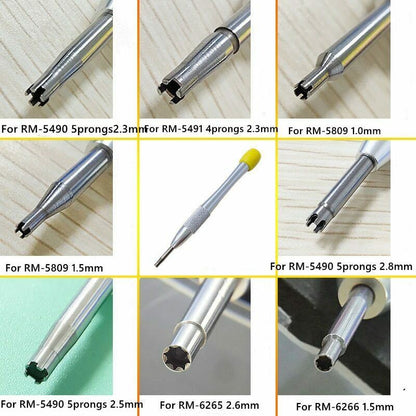 Precision Richard Mille watch screwdriver for strap, bezel, and movement adjustments.