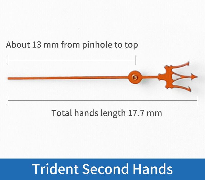 Trident brand second hands for SKX007 and SKX009 watches, compatible with 4R36, 6309, NE15, NH36 movements.