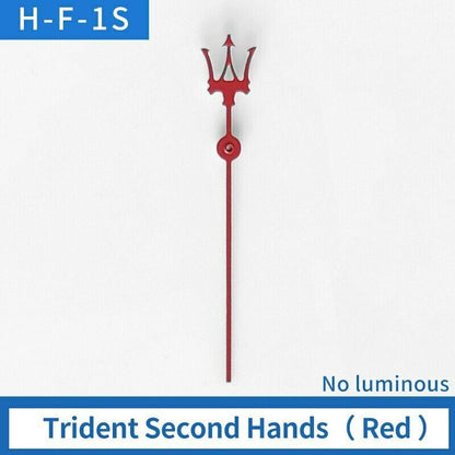 Trident brand luminous second hand for SKX007 watch, compatible with 4R36 movement, black background.