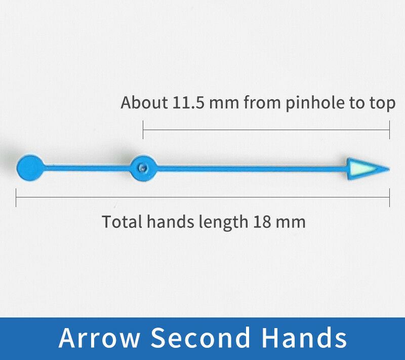 Luminous watch hands for SKX007/SKX009 with NH35A/NH36A movements, enhancing visibility.