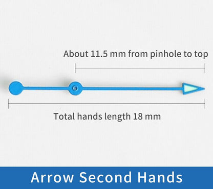 Luminous watch hands for SKX007/SKX009 with NH35A/NH36A movements, enhancing visibility.
