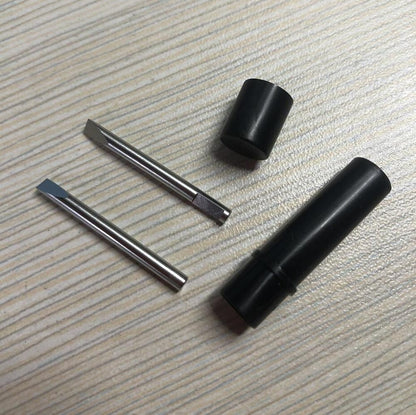 Bergeon watchmaking spare blades set with 2 precision blades in plastic tube for repairs and adjustments