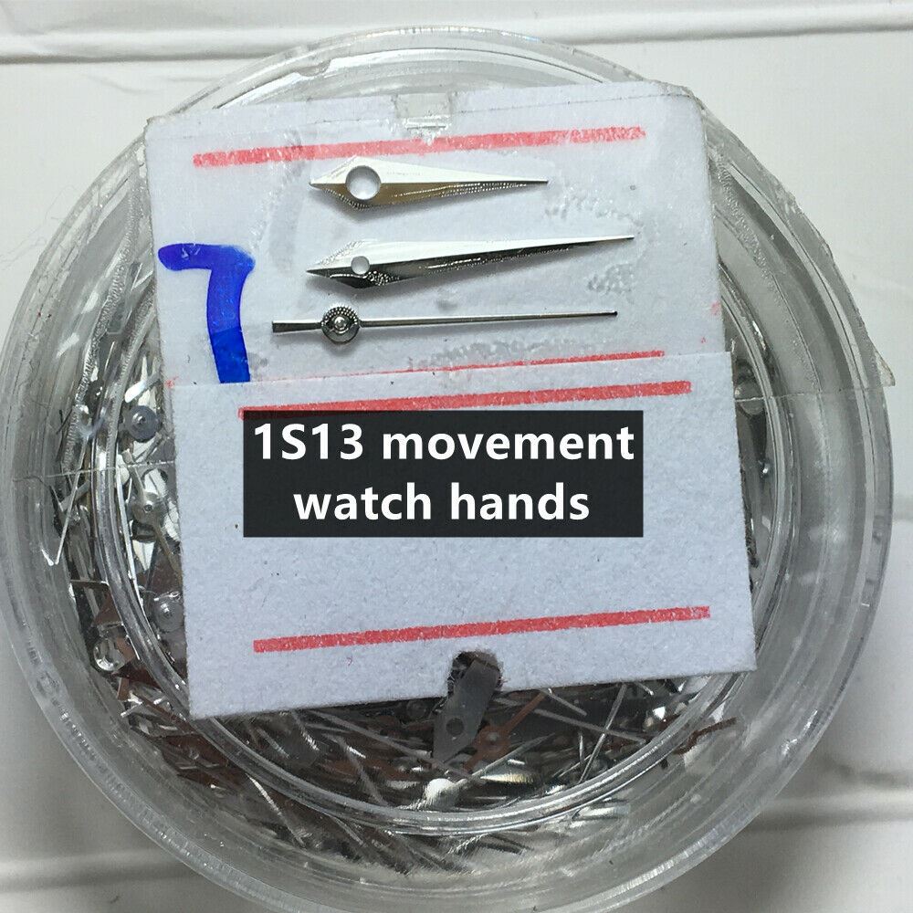 Silver replacement watch hands for Miyota 1S13 2035 movement, precision fit for repairs.