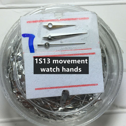 Silver replacement watch hands for Miyota 1S13 2035 movement, precision fit for repairs.