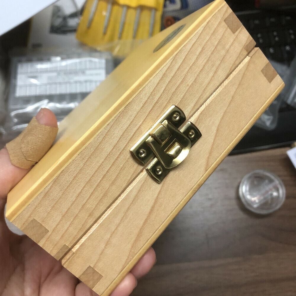 Bergeon 5355 watch mainspring winder set in wooden box, Swiss precision tool for professional watch repair