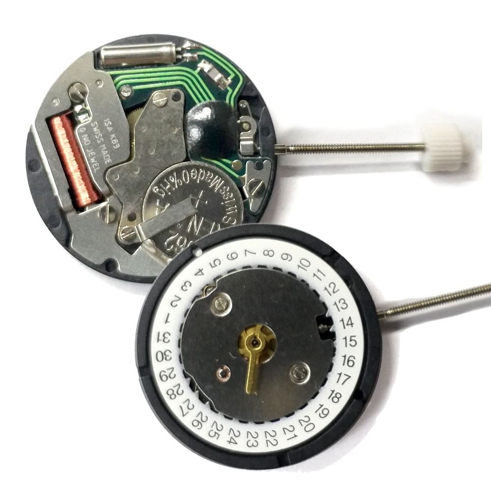 ISA K83/103 quartz watch repair part with 3 hands, precise movement by Watchmakers, ideal for watch restoration.