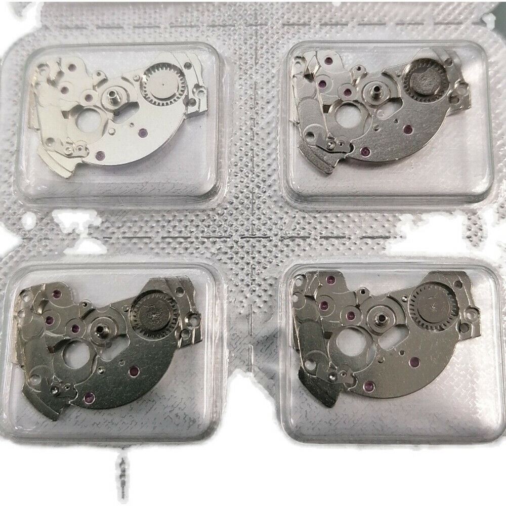 Golden and silver watch splint parts compatible with Miyota 6T51 6601 movement for precise repairs.