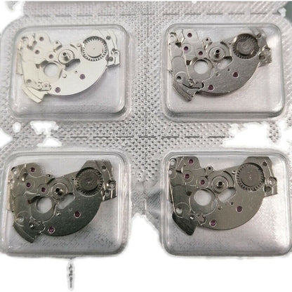 Golden and silver watch splint parts compatible with Miyota 6T51 6601 movement for precise repairs.