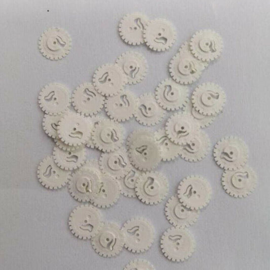 White oscillating pinion wheel for VX9J movement watch part by Movement Watch, precise spare component.