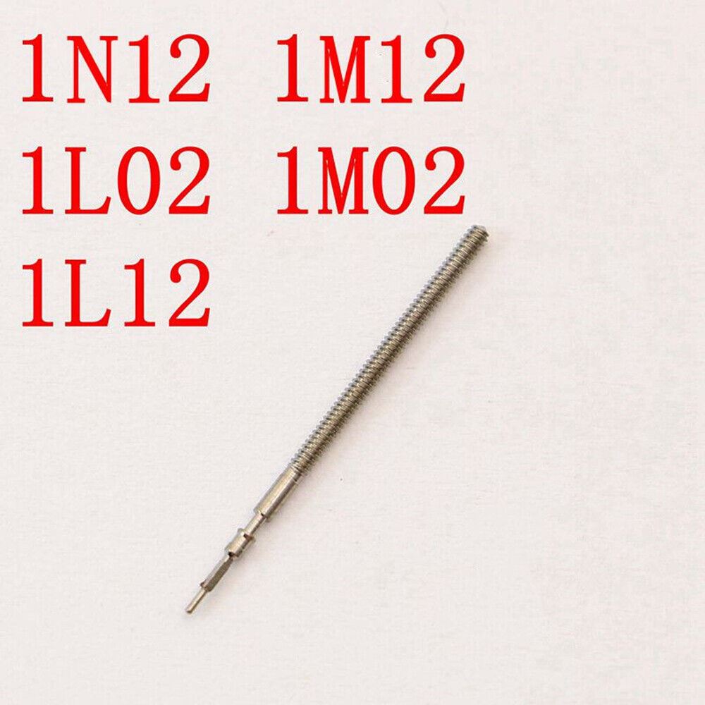 Replacement watch winding stem for 1M02 1L22 1M12 1L02 movements, compatible parts.